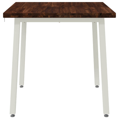 90 x 90 x 75 cm Legno di Acacia Massello Marrone scuro e Bianco | homemem39