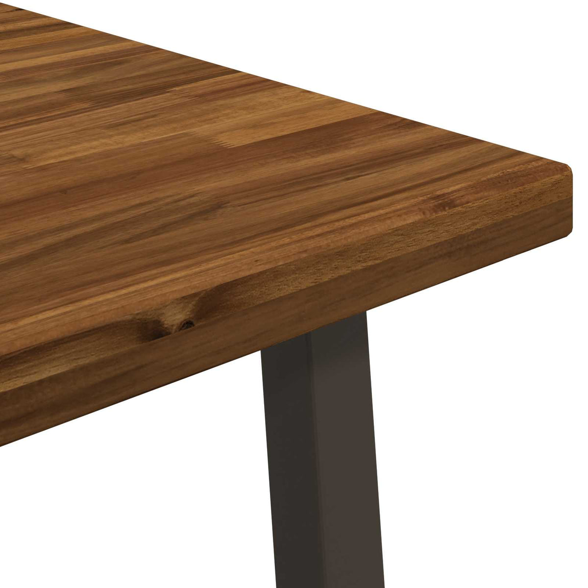 90 x 90 x 75 cm Legno di Acacia Massello Naturale e Caffè | homemem39