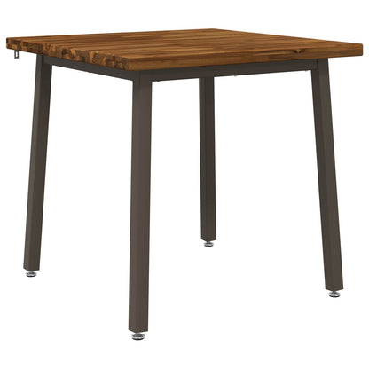 90 x 90 x 75 cm Legno di Acacia Massello Naturale e Caffè | homemem39