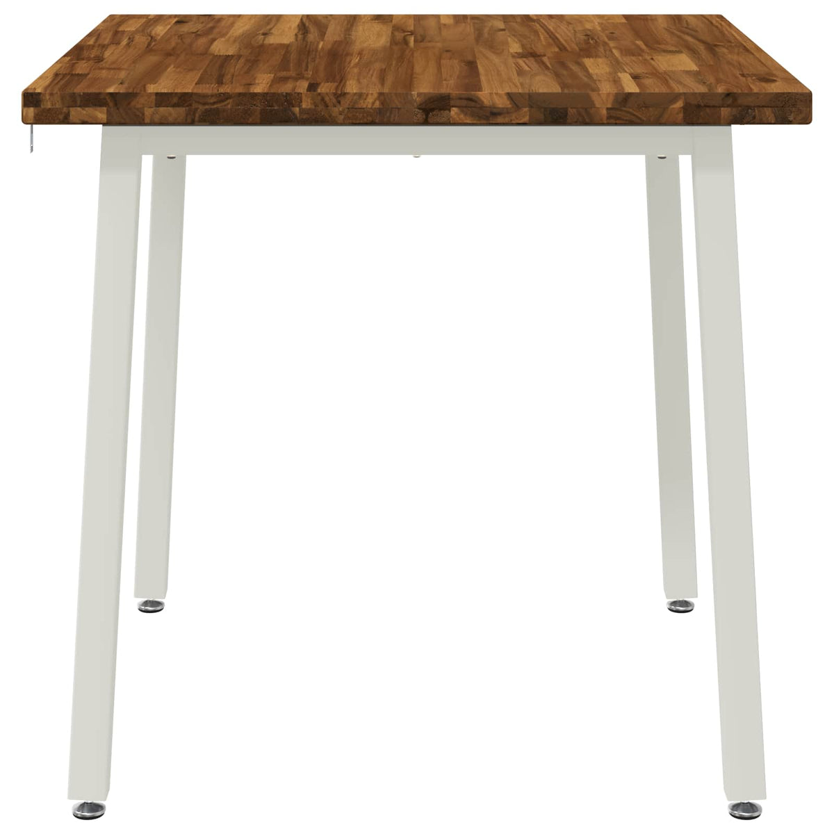 90 x 90 x 75 cm Legno di Acacia Massello Naturale e Bianco | homemem39