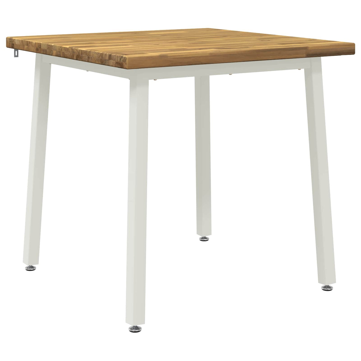 90 x 90 x 75 cm Legno di Acacia Massello Bianco Quadrato