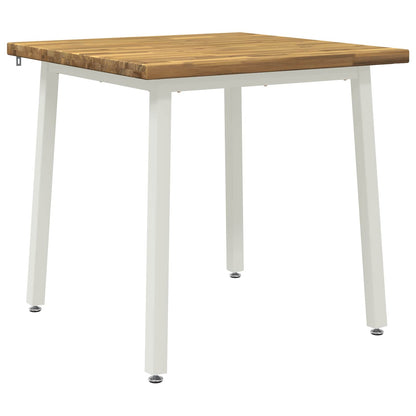 90 x 90 x 75 cm Legno di Acacia Massello Bianco Quadrato