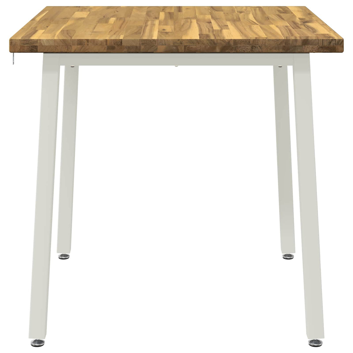 90 x 90 x 75 cm Legno di Acacia Massello Bianco Quadrato