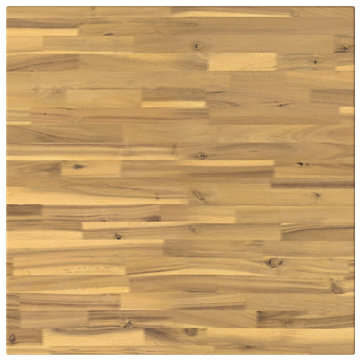 90 x 90 x 75 cm Legno di Acacia Massello Bianco Quadrato