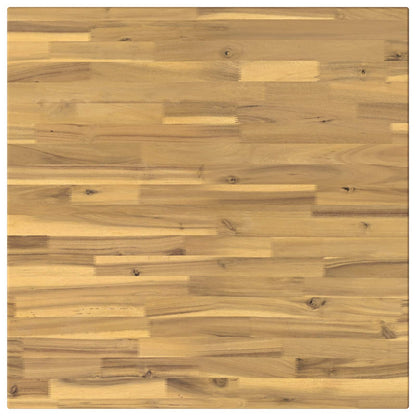 90 x 90 x 75 cm Legno di Acacia Massello Bianco Quadrato