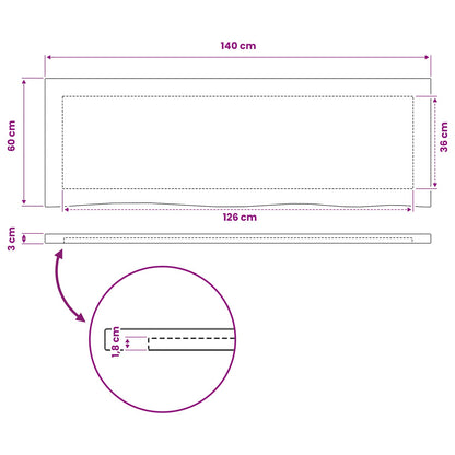 Piano del Tavolo Rettangolare 140 x 50 x 3 cm Rettangolare | homemem39