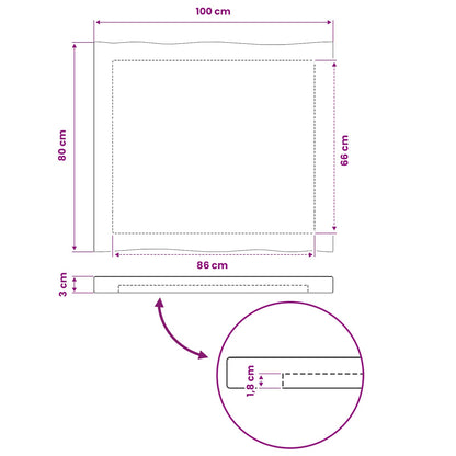 Piano del Tavolo Rettangolare 100 x 80 x 3 cm Rettangolare | homemem39