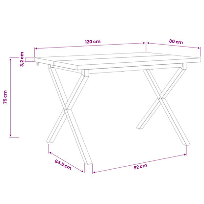 120 x 80 x 75 cm Legno di Acacia Massello Bianco e Nero | homemem39