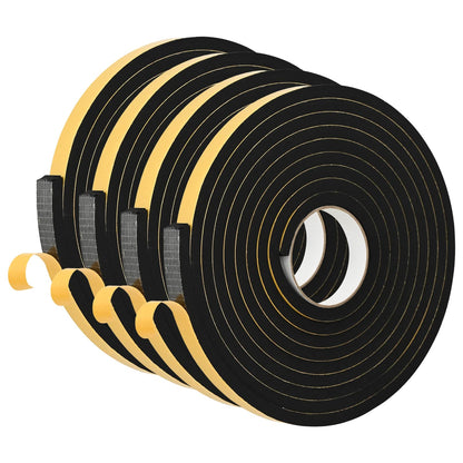 Nastro adesivo in schiuma 4 pcs Nero 15mm x 5m Schiuma CR | homemem39