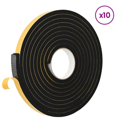 Nastro adesivo in schiuma 10 pcs Nero 15mm x 5m Schiuma CR | homemem39
