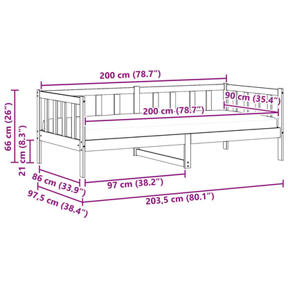 Letto Giorno con materasso Marrone Cera e Bianco 90 x 200 cm | homemem39