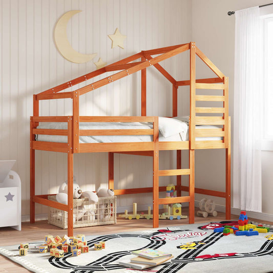 Struttura per letto soppalco Marrone Cera 90 x 190 cm