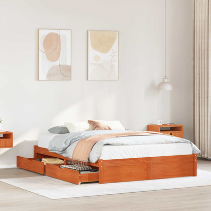 Struttura del letto con cassetto Marrone cerato 140 x 200 cm | homemem39