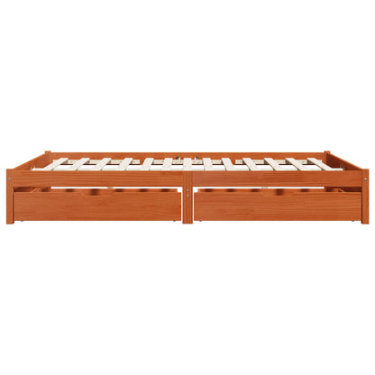 Struttura del letto con cassetto Marrone cerato 140 x 200 cm | homemem39