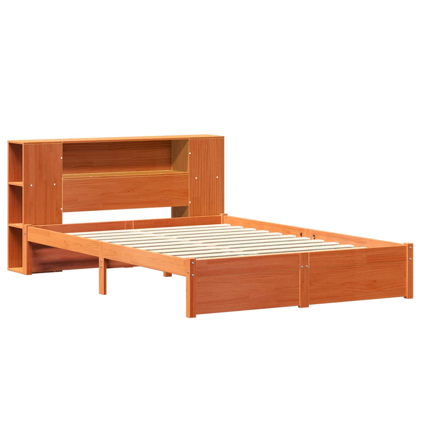 Libreria Struttura Letto Marrone cerato 160 x 200 cm
