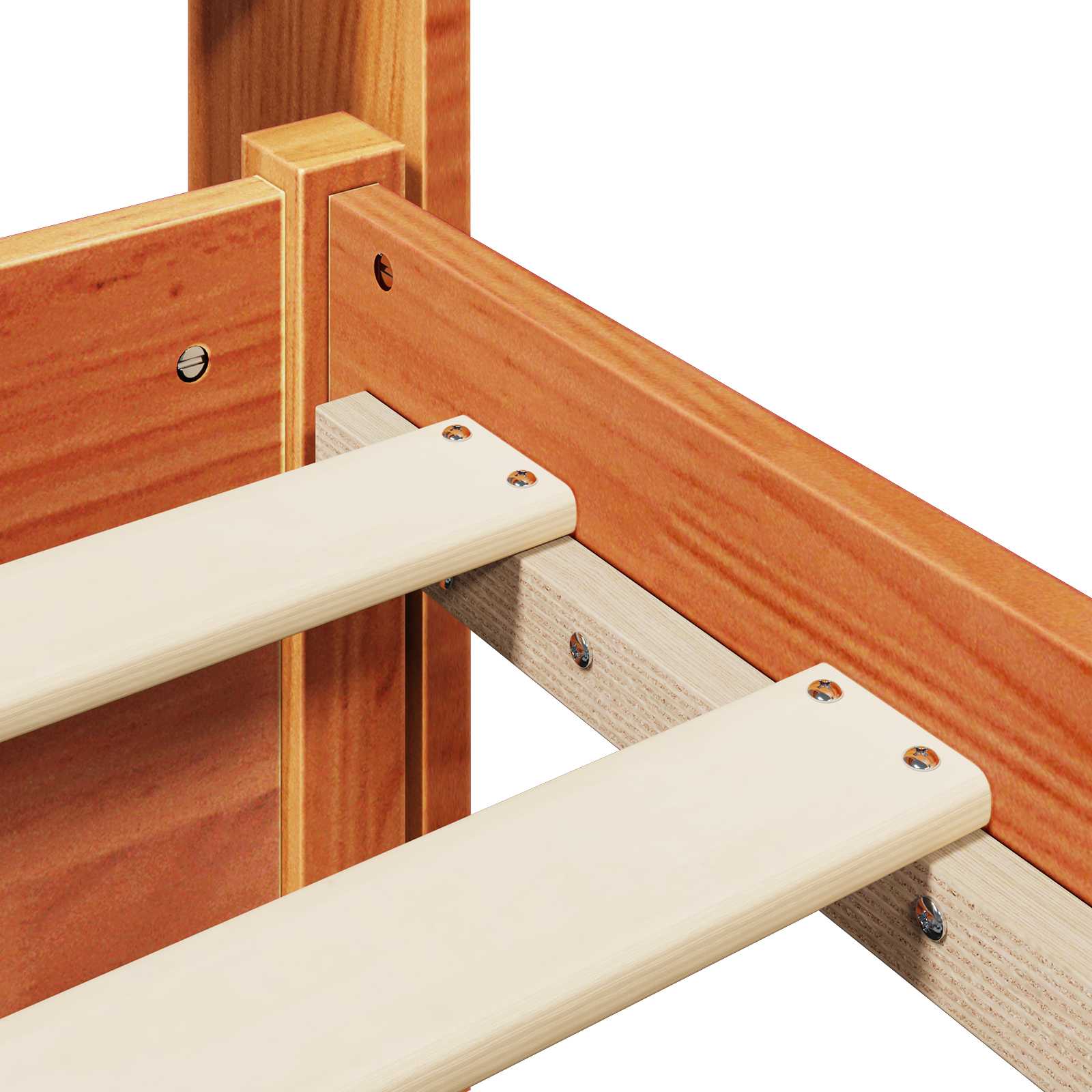 Struttura del letto 2 pcs Marrone cerato Legno di Pino Massello | homemem39