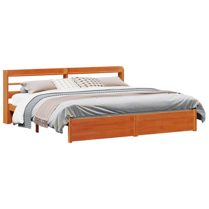 Struttura del letto 2 pcs Marrone cerato Legno di Pino Massello | homemem39