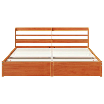 Struttura del letto 2 pcs Marrone cerato Legno di Pino Massello | homemem39