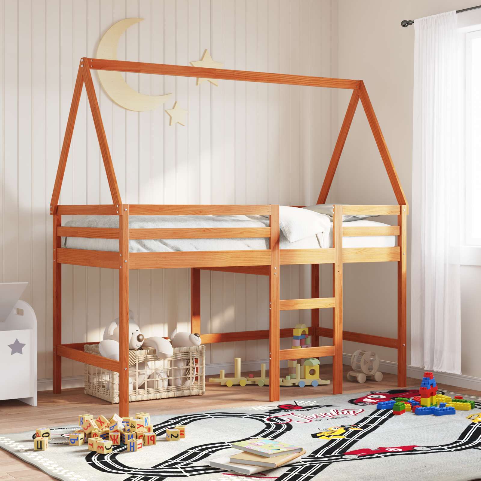 Struttura per letto soppalco Marrone Cera 90 x 190 cm | homemem39