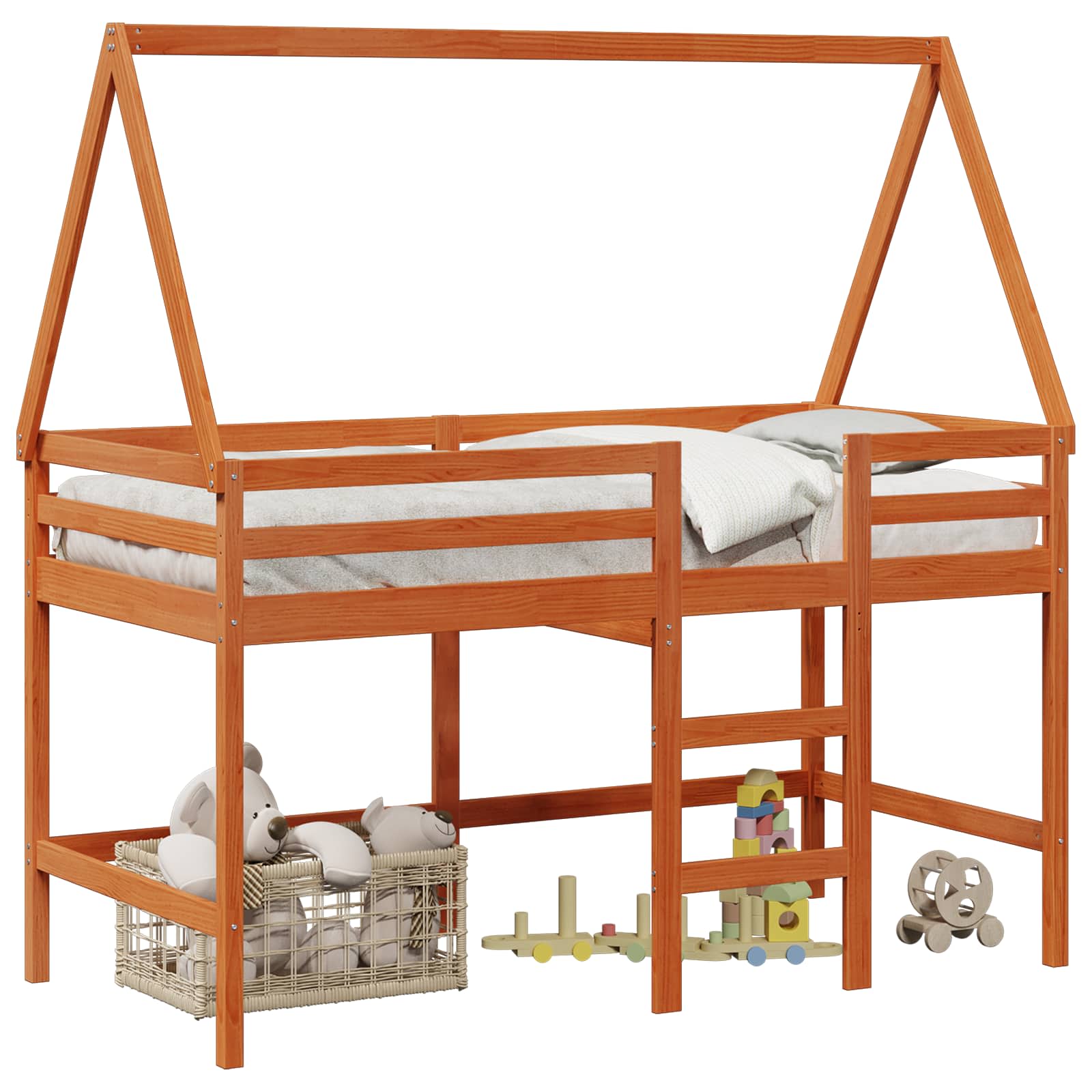 Struttura per letto soppalco Marrone Cera 90 x 190 cm | homemem39