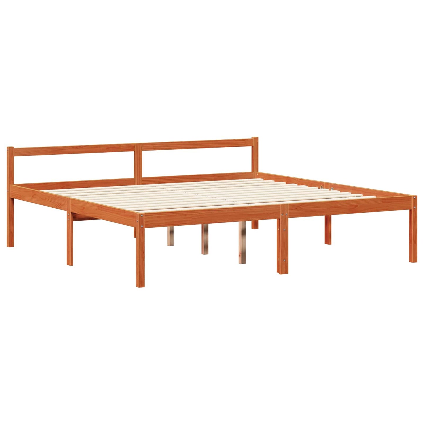 Struttura del letto 2 pcs Marrone cerato Legno di Pino Massello | homemem39