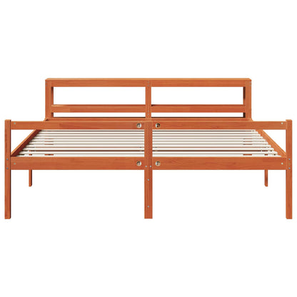 Struttura del letto 2 pcs Marrone cerato Legno di Pino Massello | homemem39