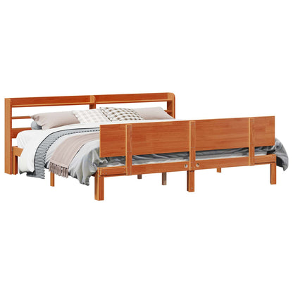 Struttura del letto 2 pcs Marrone cerato Legno di Pino Massello | homemem39