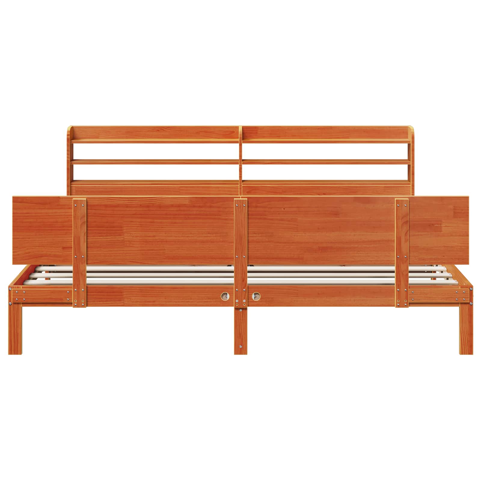 Struttura del letto 2 pcs Marrone cerato Legno di Pino Massello | homemem39