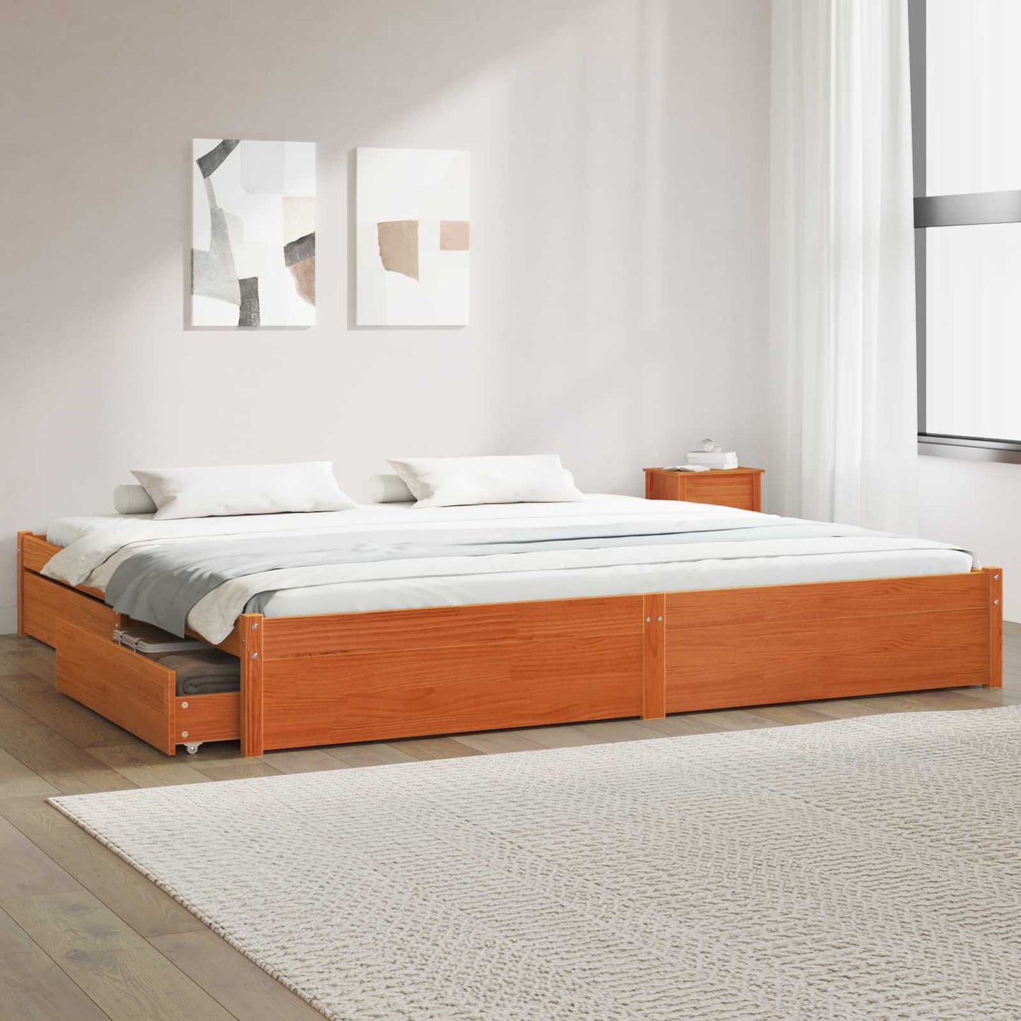 Struttura del letto con cassetto Marrone cerato 180 x 200 cm | homemem39