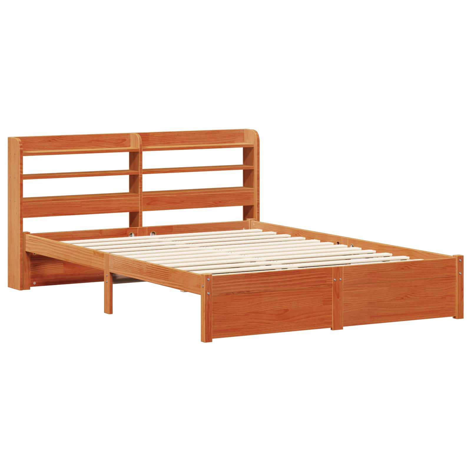 Struttura del letto 2 pcs Marrone cerato Legno di Pino Massello | homemem39