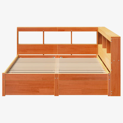 Letto Libreria con testiera 2 pcs Marrone cerato 200 x 150 cm | homemem39