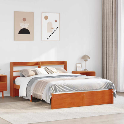 Struttura del letto 2 pcs Marrone cerato Legno di Pino Massello | homemem39