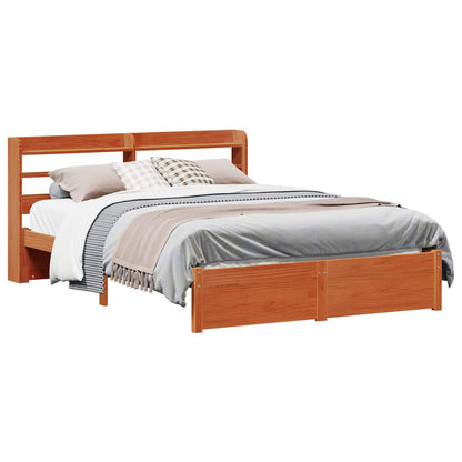 Struttura del letto 2 pcs Marrone cerato Legno di Pino Massello | homemem39