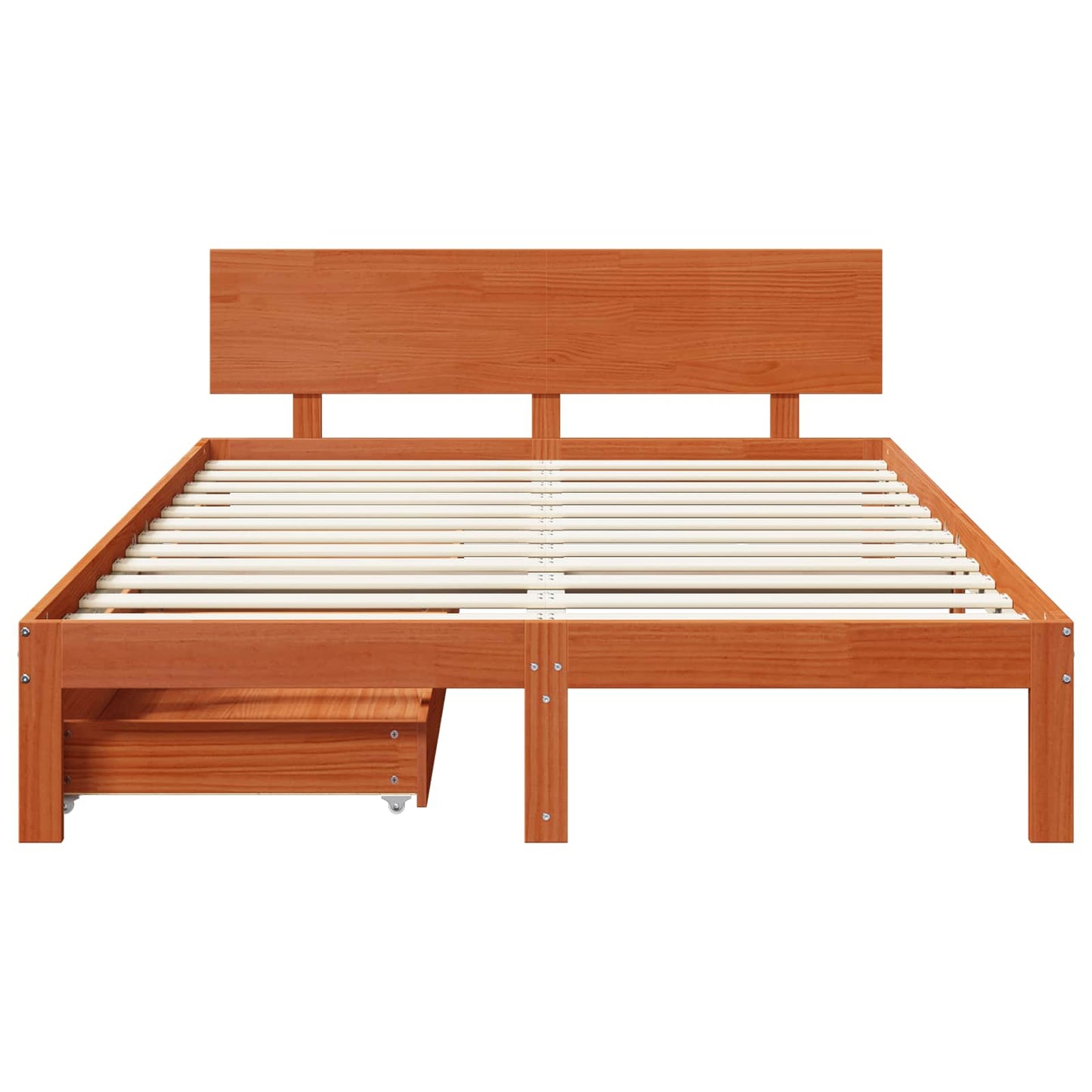 Struttura del letto 3 pcs Marrone cerato Legno di Pino Massello | homemem39
