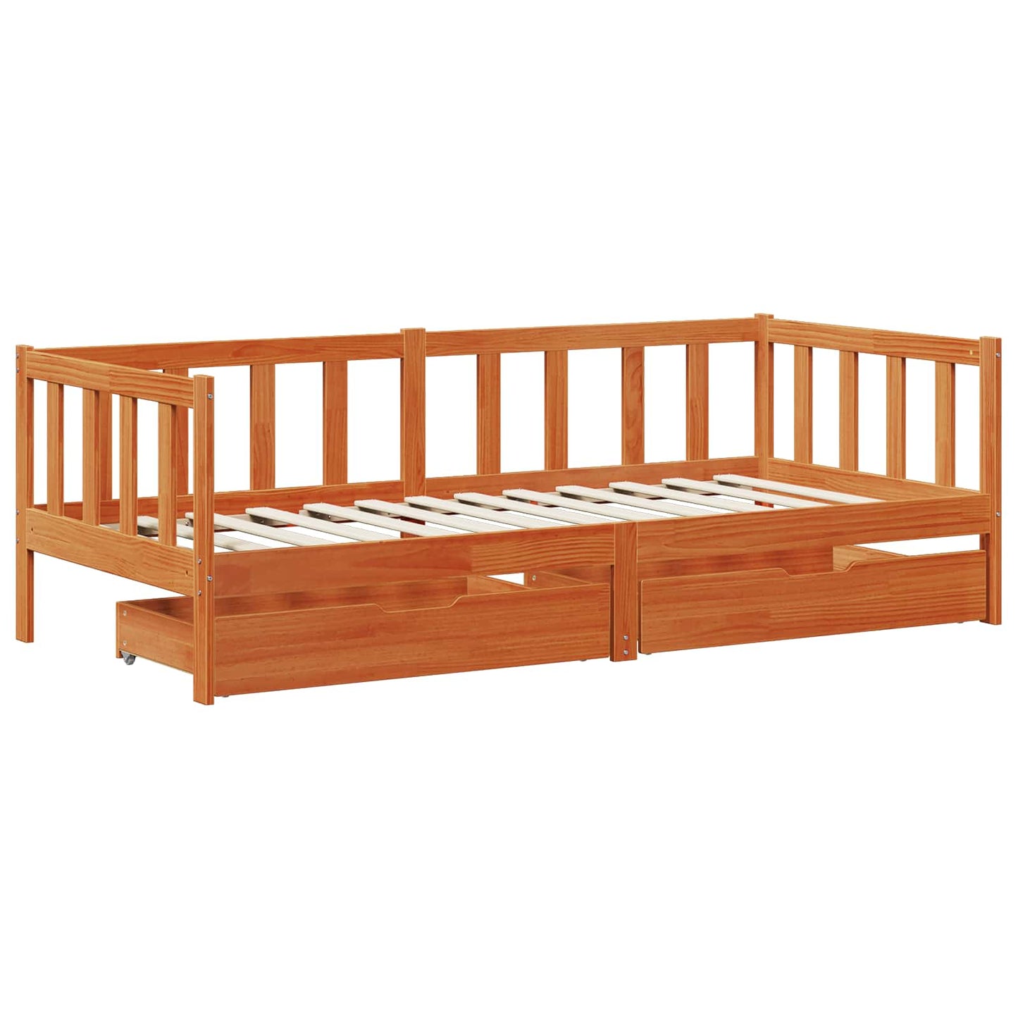 Daybed con testiera 3 pcs Marrone cerato Legno di Pino Massello | homemem39