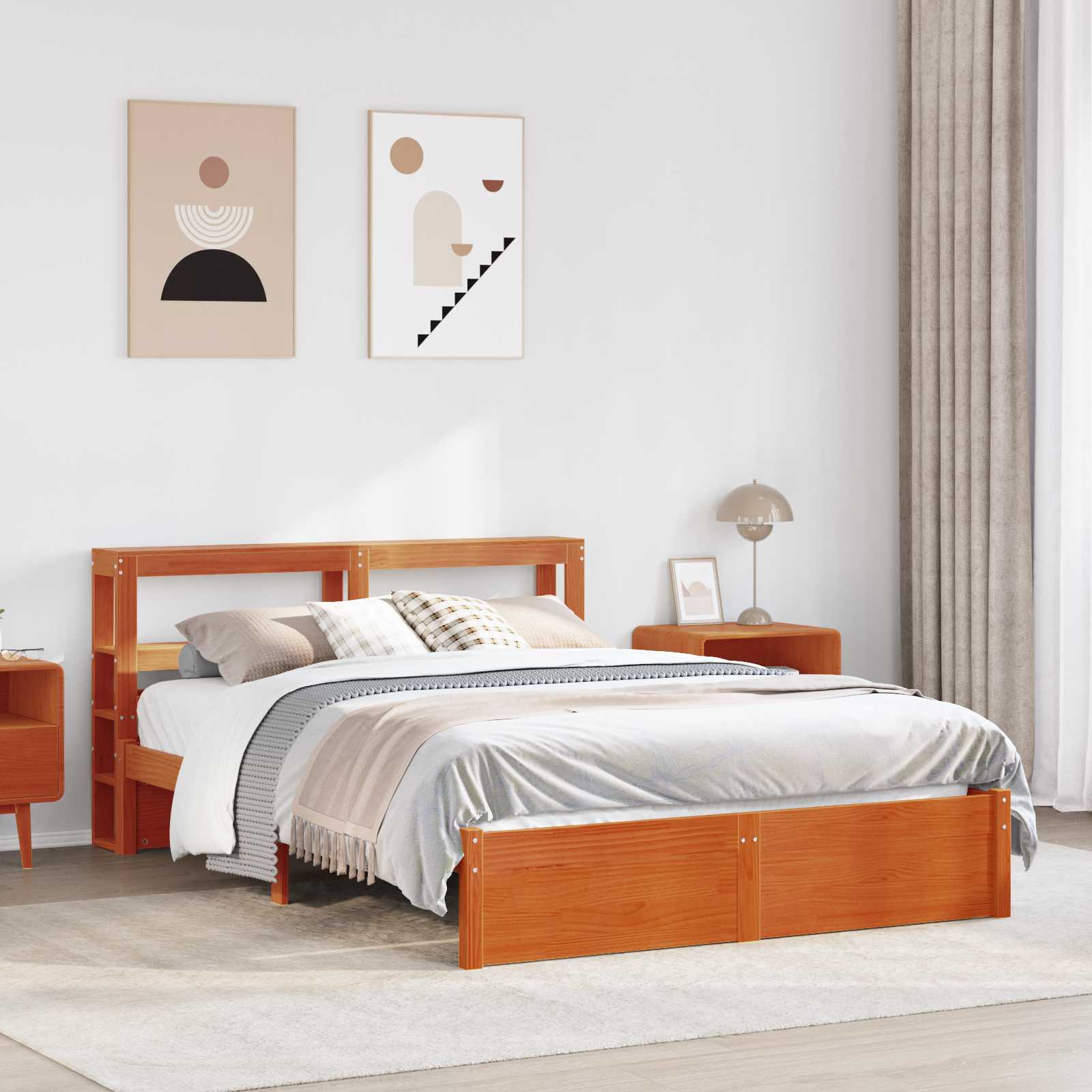 Struttura del letto con testiera Marrone cerato 140 x 200 cm | homemem39