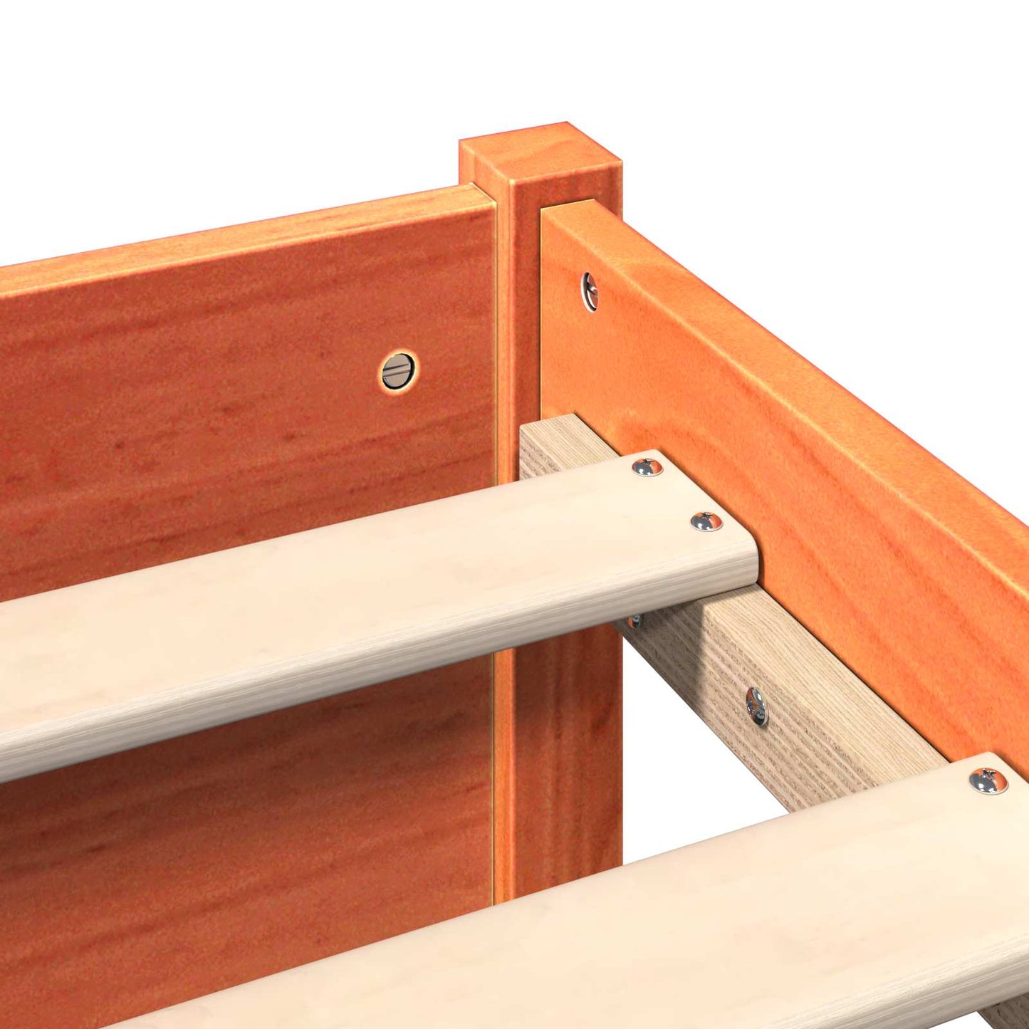 Libreria Struttura Letto Marrone cerato 120 x 200 cm