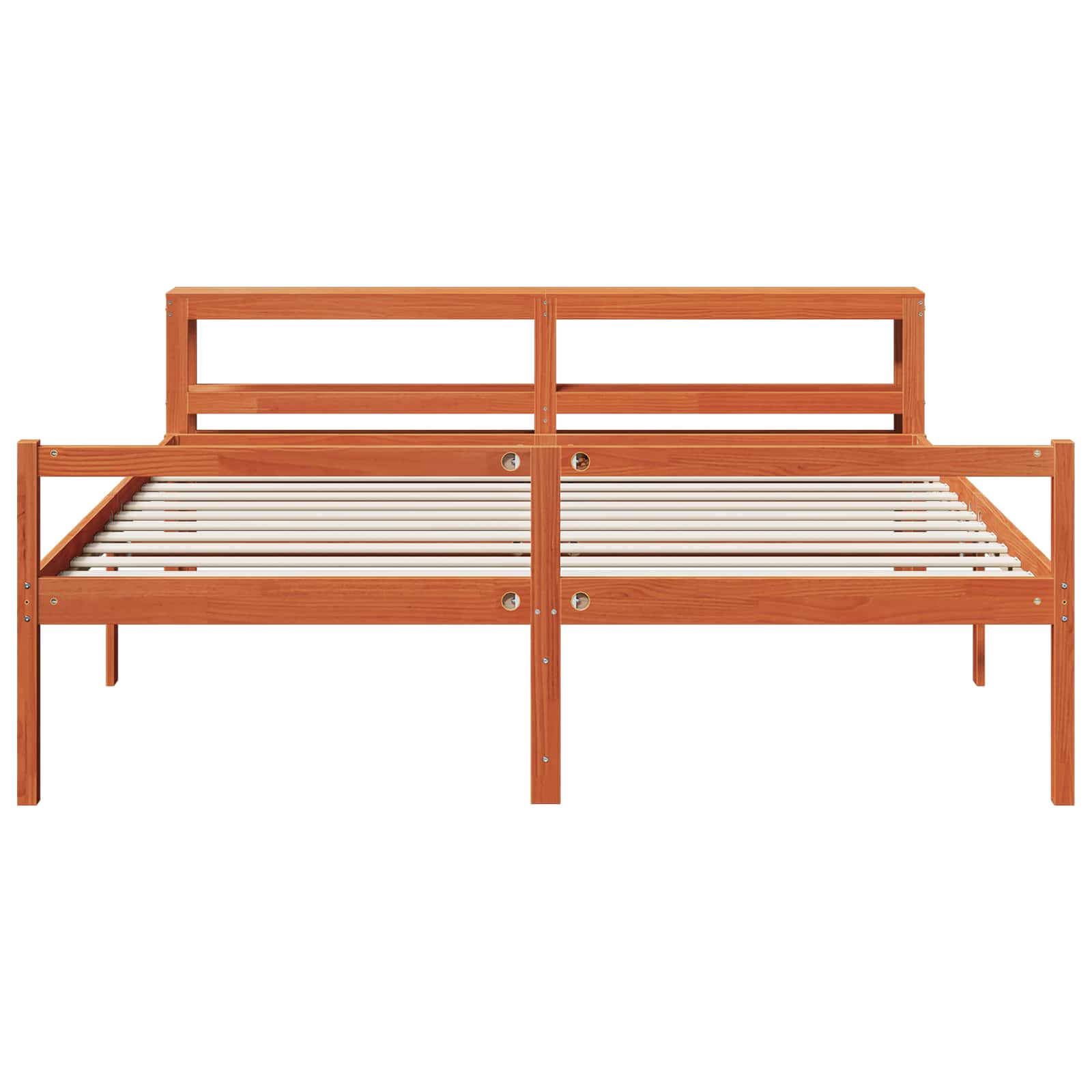 Struttura del letto 2 pcs Marrone cerato Legno di Pino Massello | homemem39