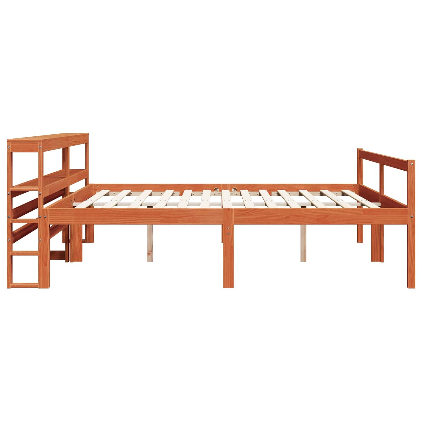 Struttura del letto 2 pcs Marrone cerato Legno di Pino Massello | homemem39