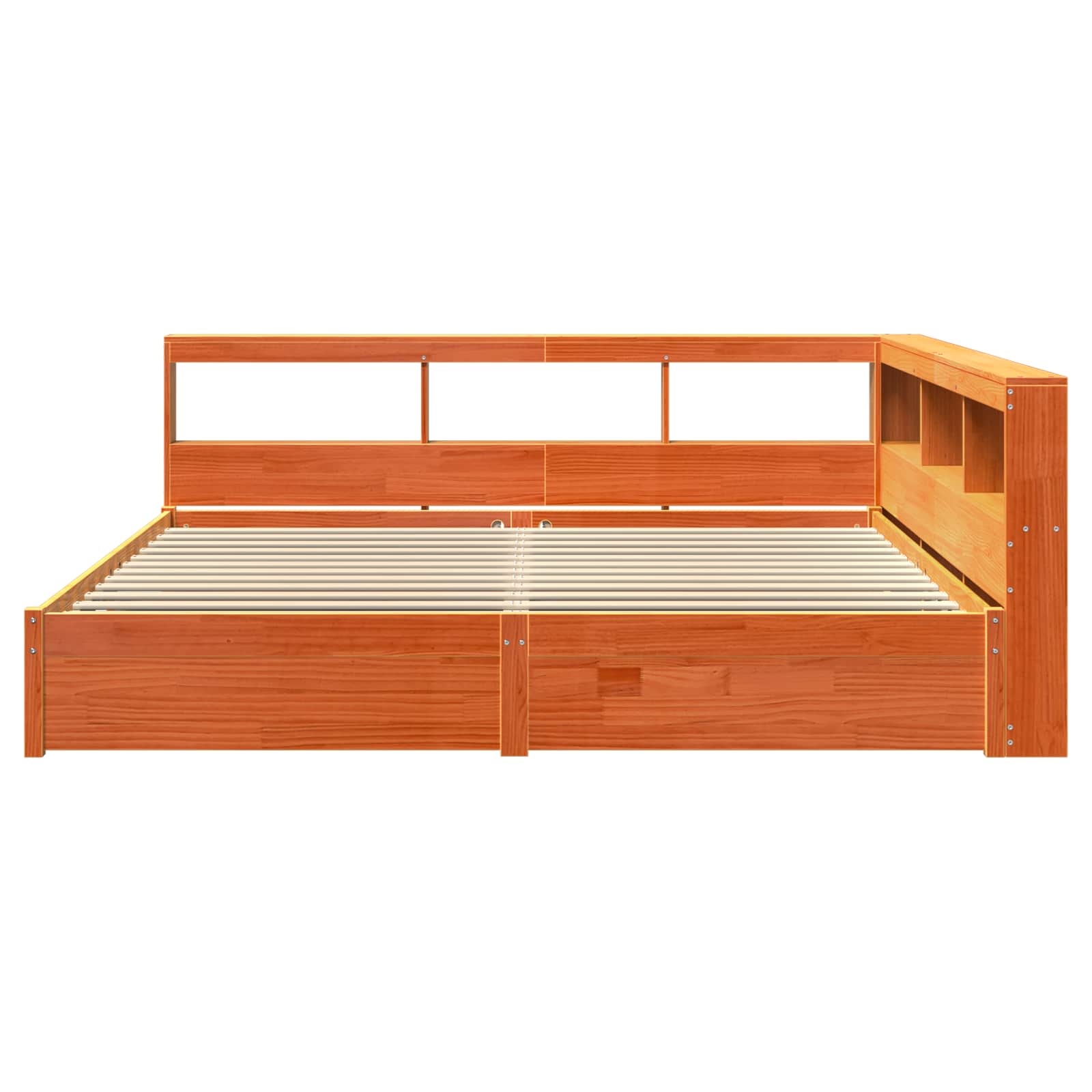 Letto Libreria con testiera 2 pcs Marrone cerato 200 x 200 cm | homemem39