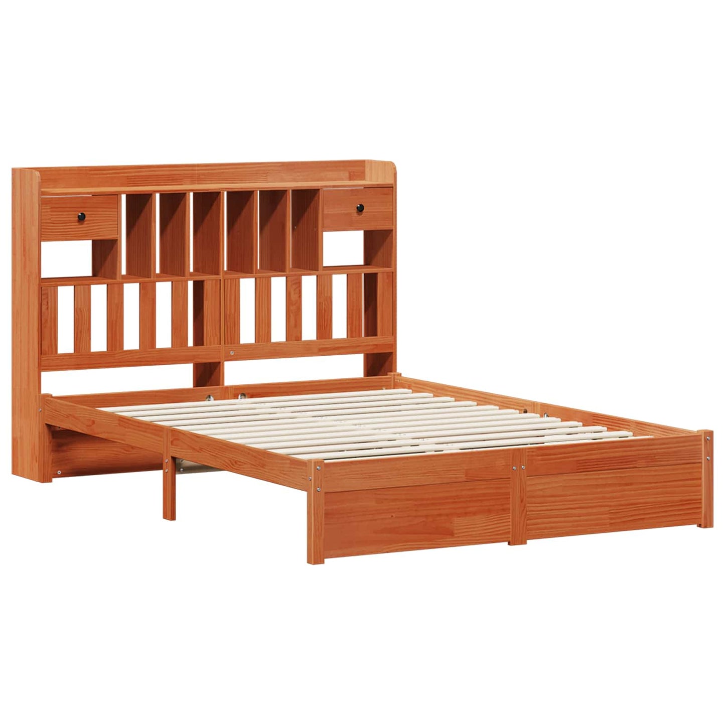 Libreria Struttura Letto con testiera Marrone Cera 200 x 160 cm | homemem39