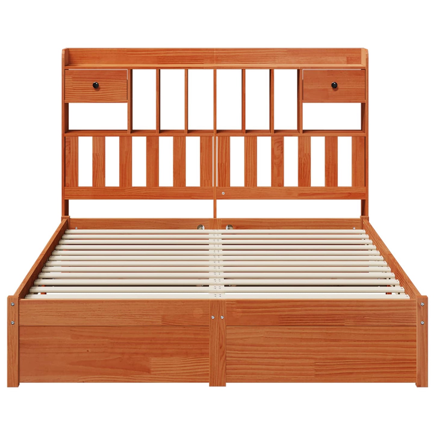 Libreria Struttura Letto con testiera Marrone Cera 200 x 160 cm | homemem39