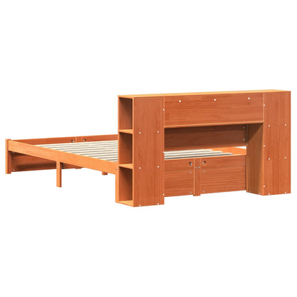 Libreria Struttura Letto Marrone cerato 140 x 200 cm