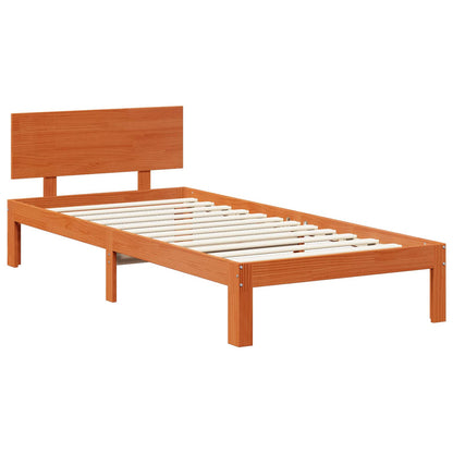 Struttura del letto 2 pcs Marrone cerato Legno di Pino Massello | homemem39