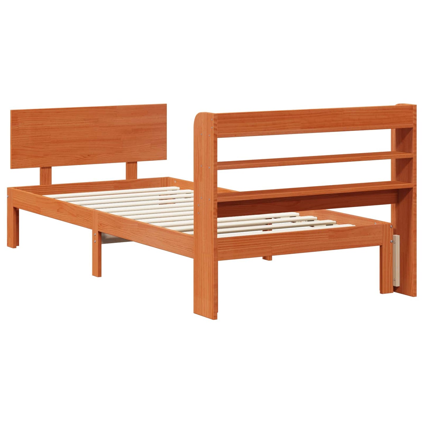 Struttura del letto 2 pcs Marrone cerato Legno di Pino Massello | homemem39
