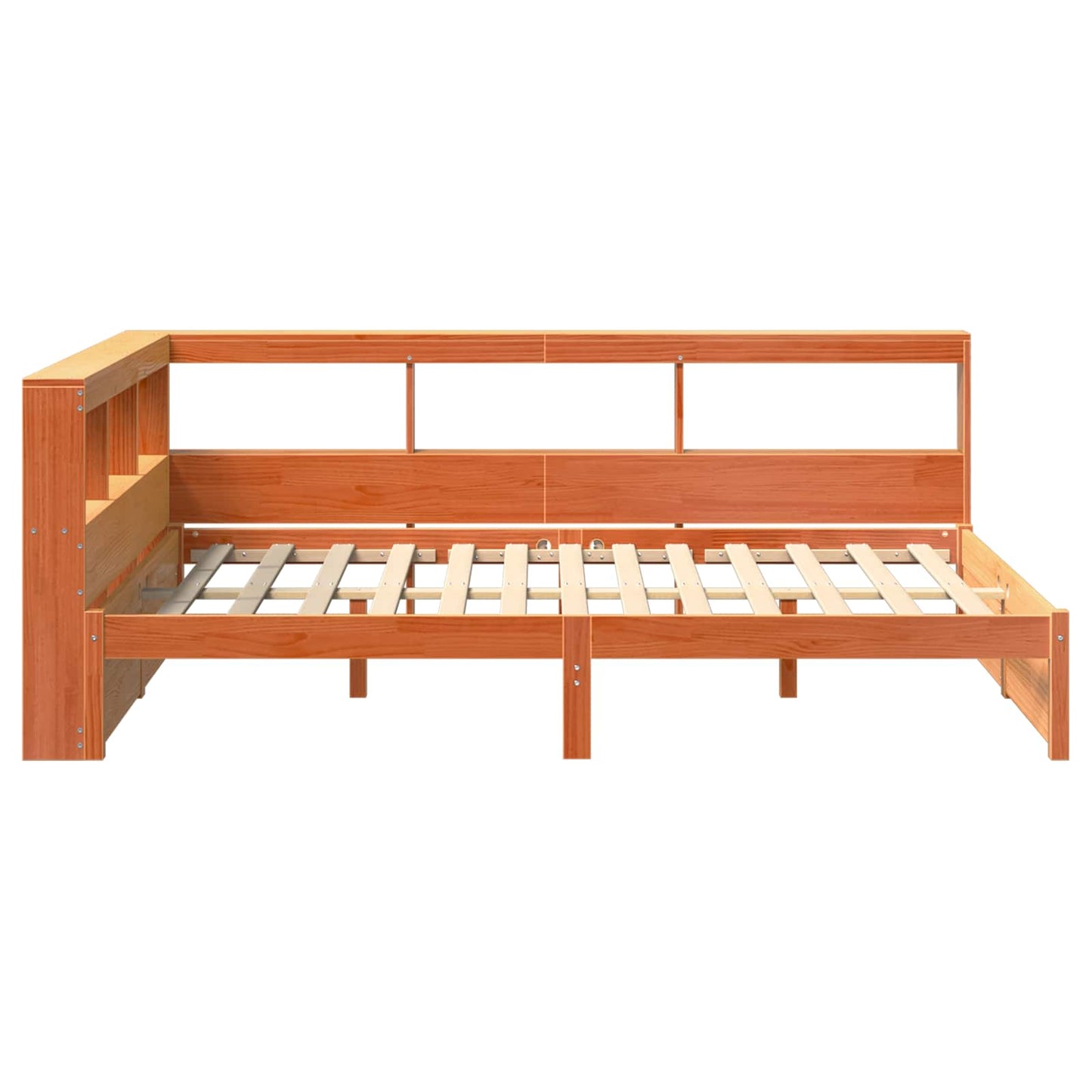 Letto Libreria con testiera 2 pcs Marrone cerato 200 x 160 cm