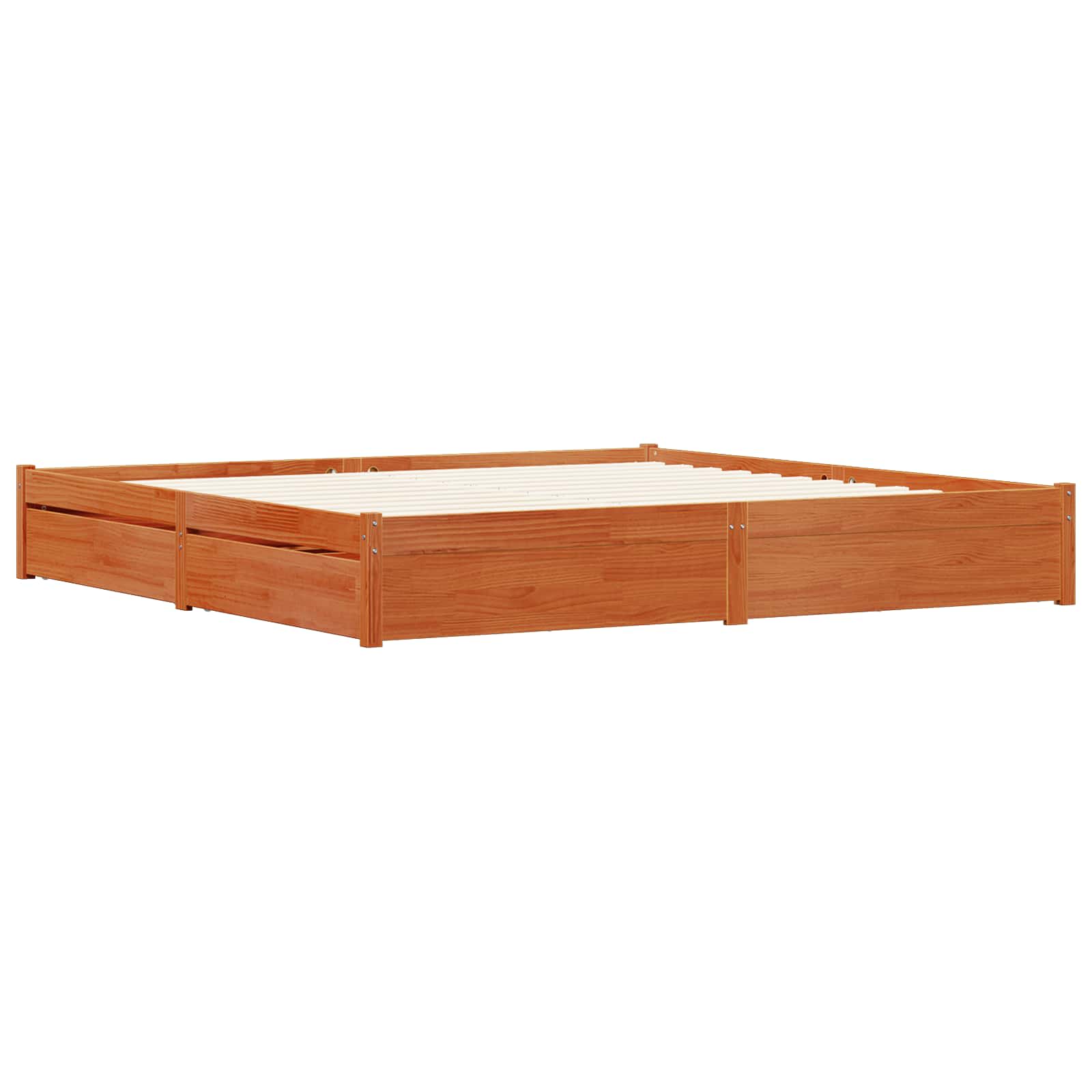 Struttura del letto con cassetto Marrone cerato 200 x 200 cm | homemem39