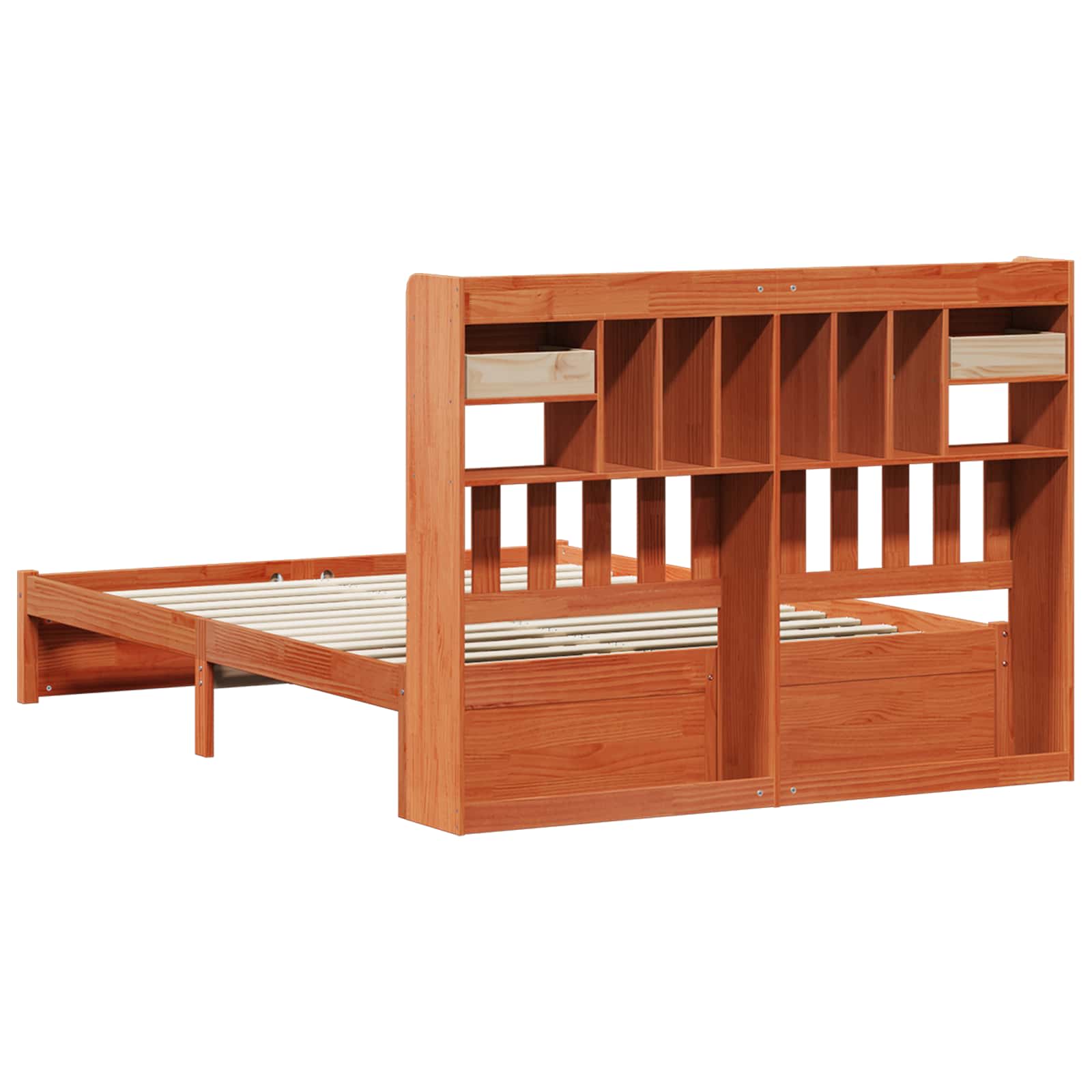 Libreria Struttura Letto con testiera Marrone Cera 200 x 150 cm | homemem39