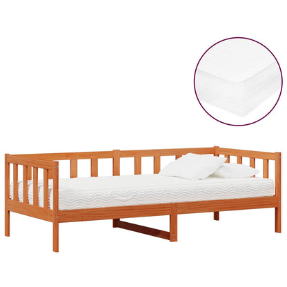 Letto Giorno con materasso Marrone Cera e Bianco 90 x 200 cm | homemem39