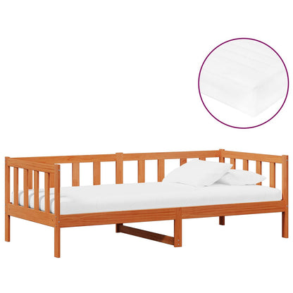 Letto Giorno con materasso Marrone Cera e Bianco 90 x 200 cm | homemem39